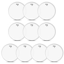 Kit 10 Peles Leitosas Translucidas para Bateria 14" New York