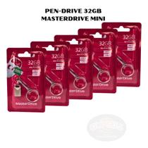 Kit 10 Pen drive 32GB mini de metal com chaveiro MASTERDRIVE