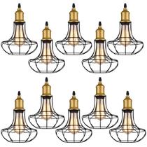 Kit 10 Pendente Aço Taschibra 40w Vintage 185 Preto Lustre