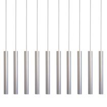 Kit 10 Pendente Luminária Tubo Alumínio Escovado 30 Cm