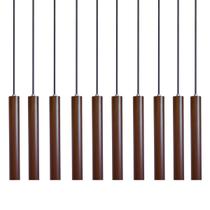 Kit 10 Pendente Luminária Tubo Marrom 30 Cm Kit 10 Pendente Luminária Tubo Marrom 30 Cm