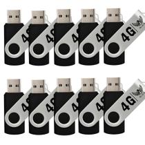 Kit 10 Pendrive 4GB Usb 2.0 Altomex AL-U-4 Preto e Prata