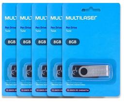 Kit 10 Pendrive 8gb Twist Usb Preto Multilaser Pd587 Atacado