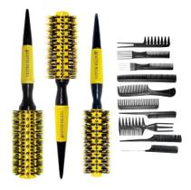 Kit 10 Pentes Cabeleireiro Profissional + 3 Escovas Javali Kit 10 Pentes Cabeleireiro Profissional + 3 Escovas Javali