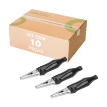 Kit 10 Peq. Garra Jacaré Jacarezinho Isolada Preto (35mm)