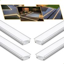 Kit 10 Perfil De Led 28x11mm Embutir Ip65 1m P/ Piso Solo
