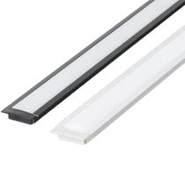 Kit 10 Perfil de Led Reforçado Embutir 24x7mm Barra 3m para Fita de Led Pasilux Kit 10 Perfil de Led Reforçado Embutir 24x7mm Barra 3m para Fita de Led Pasilux