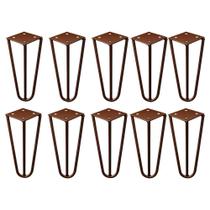 Kit 10 Pés de Metal 15 CM Hairpin Legs Mesas de Centro Puffs Bronze G41