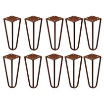 Kit 10 Pés de Metal 25 CM Hairpin Legs Rack e Puffs Bronze G41