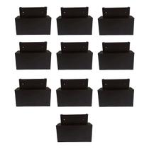 Kit 10 Pés Plátisco Retangular 5x10 Cm Preto