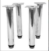 KIT 10 Pés Tubular 20cm Metal Cromado Para Sofás Cama Box e Moveis