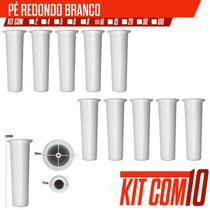 Kit 10 pezinhos Pé para armario de cozinha Com altura de 14cm Branco