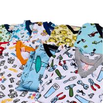 Kit 10 Pijama Roupa Dormi Infantil Menino Manga Longa Algodão