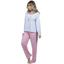 Kit 10 Pijamas Feminino Longo Calça Estampada e Blusa Inverno