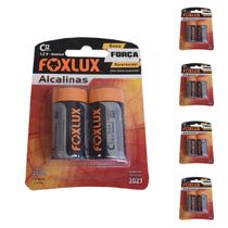 Kit 10 Pilha Alcalina Média C Foxlux Kit 10 Pilha Alcalina Média C Foxlux