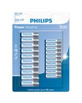 kit 10 Pilhas alcalinas Palito AAA + 10 Pilhas Pequena AA (PHILIPS) kit 10 Pilhas alcalinas Palito AAA + 10 Pilhas Pequena AA (PHILIPS)