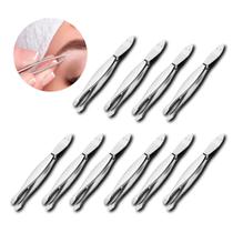 KIT 10 Pinça Ponta Reta para Sobrancelha Depilatoria Pelos