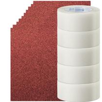 Kit 10 Pincel Trincha 500 1" Polegadas, 5 Lixas Madeira Massa corrida 200 Grãos Completo Para Pintar Casa Tigre tinta