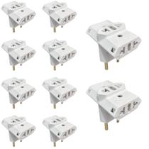 Kit 10 Pino Adaptador Benjamin T Branco 10A Bivolt Pro Kit 10 Pino Adaptador Benjamin T Branco 10A Bivolt Pro