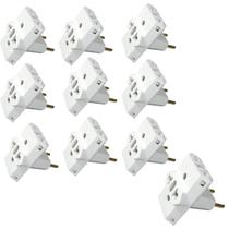 Kit 10 pino adaptador tipo t 10a branco universal