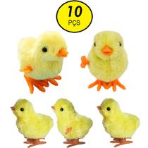 Kit 10 Pintinho Amarelinho Corda Brinquedo Pelúcia Infantil