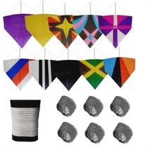 Kit 10 Pipa Gt 50cm C/ Rabiola E Linha Kit 10 Pipa Gt 50cm C/ Rabiola E Linha