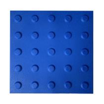 KIT 10 PISO TÁTIL ALERTA AZUL TEXTURIZADO PVC 25x25CM