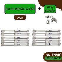 Kit 10 Pistão à Gás Com Amortecedor Para Porta Armário Cozinha 100N