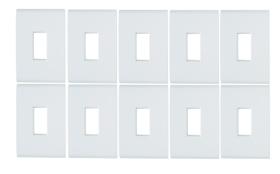 Kit 10 Placa 4x2 1 Posto Vertical Branca Liz - Tramontina