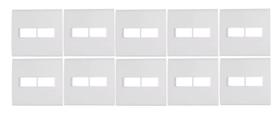 Kit 10 Placa 4X4 2 Postos Branca Liz - Tramontina Kit 10 Placa 4X4 2 Postos Branca Liz - Tramontina