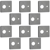 Kit 10 Placa 4x4 Cinza 1 Posto Redondo + Saída De Fio Pial