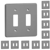Kit 10 Placa 4x4 Cinza 2 Teclas Separadas Pial 8511