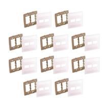 Kit 10 Placa 4X4 P 2 Mod Branco C Suporte Zeffia Pial 680174