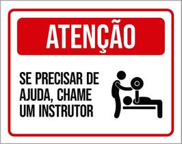Kit 10 Placa Acm Precisarajuda Chame Instrutor Academia18X23 - Sinalizo