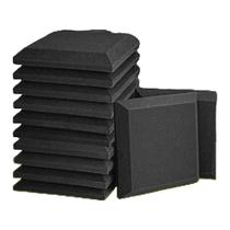 Kit 10 Placa Acústica Lisa Antichamas 50x50x3cm Espessura - Espuma Perfilada Isolamento e Tratamento Acústico