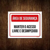 Kit 10 Placa Área Segurança Manter Acesso Livre