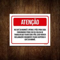 Kit 10 Placa Atenção Café Da Manha Apenas 2 Pães Cada