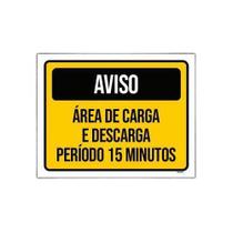 Kit 10 Placa Aviso Área Carga Descarga 15 Minutos