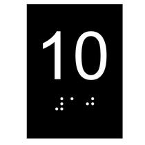 Kit 10 placa braile batente de elevador 7x5cm