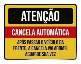 Kit 10 Placa Cancela Automática Passar Veículo 36X46