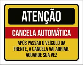 Kit 10 Placa Cancela Automática Passar Veículo 36X46