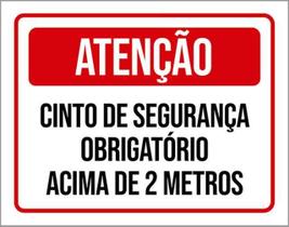 Kit 10 Placa Cinto Segurança Obrigatório 2 Metros 36X46