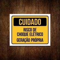 Kit 10 Placa Cuidado Geração Própria Risco Choque Elétrico