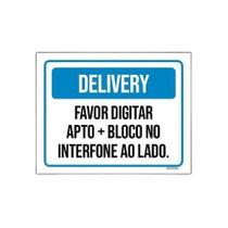 Kit 10 Placa Delivery Favor Digitar Apto Interfone