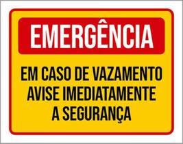 Kit 10 Placa Emergência Caso Vamento Avise Segurança 36X46