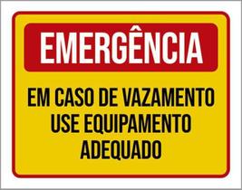 Kit 10 Placa Emergência Caso Vamento Use Equipamento 36X46