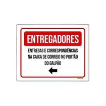 Kit 10 Placa Entregadores Galpão Seta Esquerda