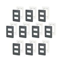 Kit 10 Placa/Espelho 4X2 2Mod S730121294 Stellar Black Orion Kit 10 Placa/Espelho 4X2 2Mod S730121294 Stellar Black Orion