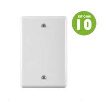 Kit 10 Placa Espelho 4x2 Cega C/ Suporte Ilumi Stylus Branco
