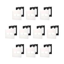 Kit 10 Placa/Espelho 4X4 2 Mod 618511BC Pial Plus+ Legrand c Suporte